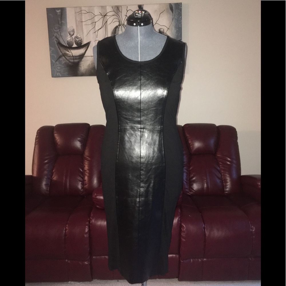 Leather and Knit Dress